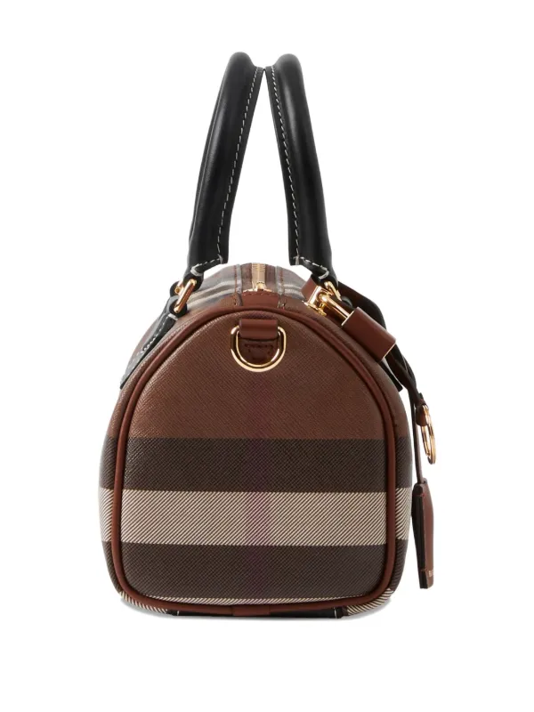 【関税込】 スモール バケットバッグ - チェック:ブラウン Burberry チェック ハンドバッグ ミニ | ブラウン | FARFETCH JP