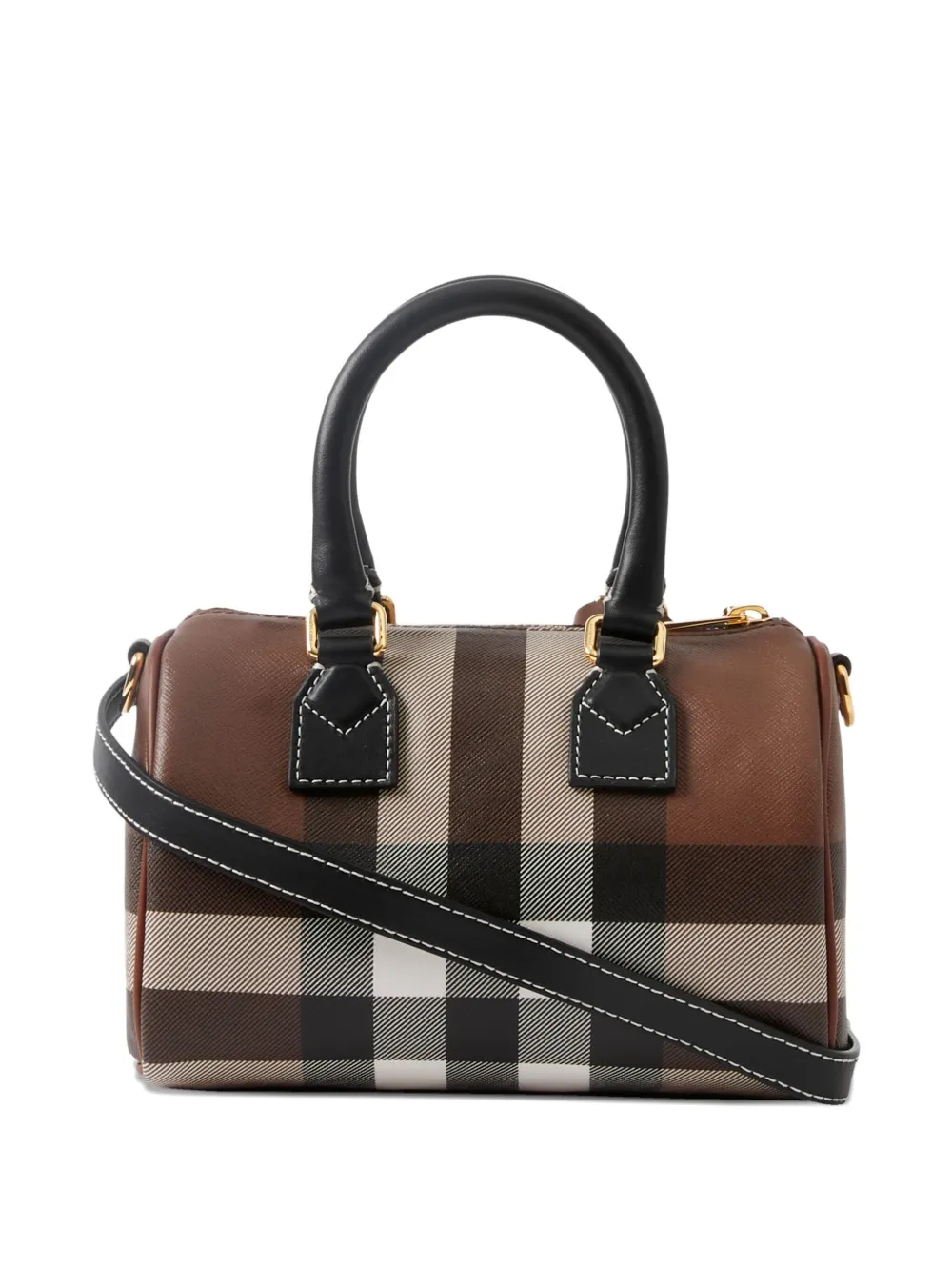 Burberry Geruite mini-shopper Bruin