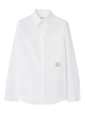 Burberry logo-embroidered Shirt | White | FARFETCH