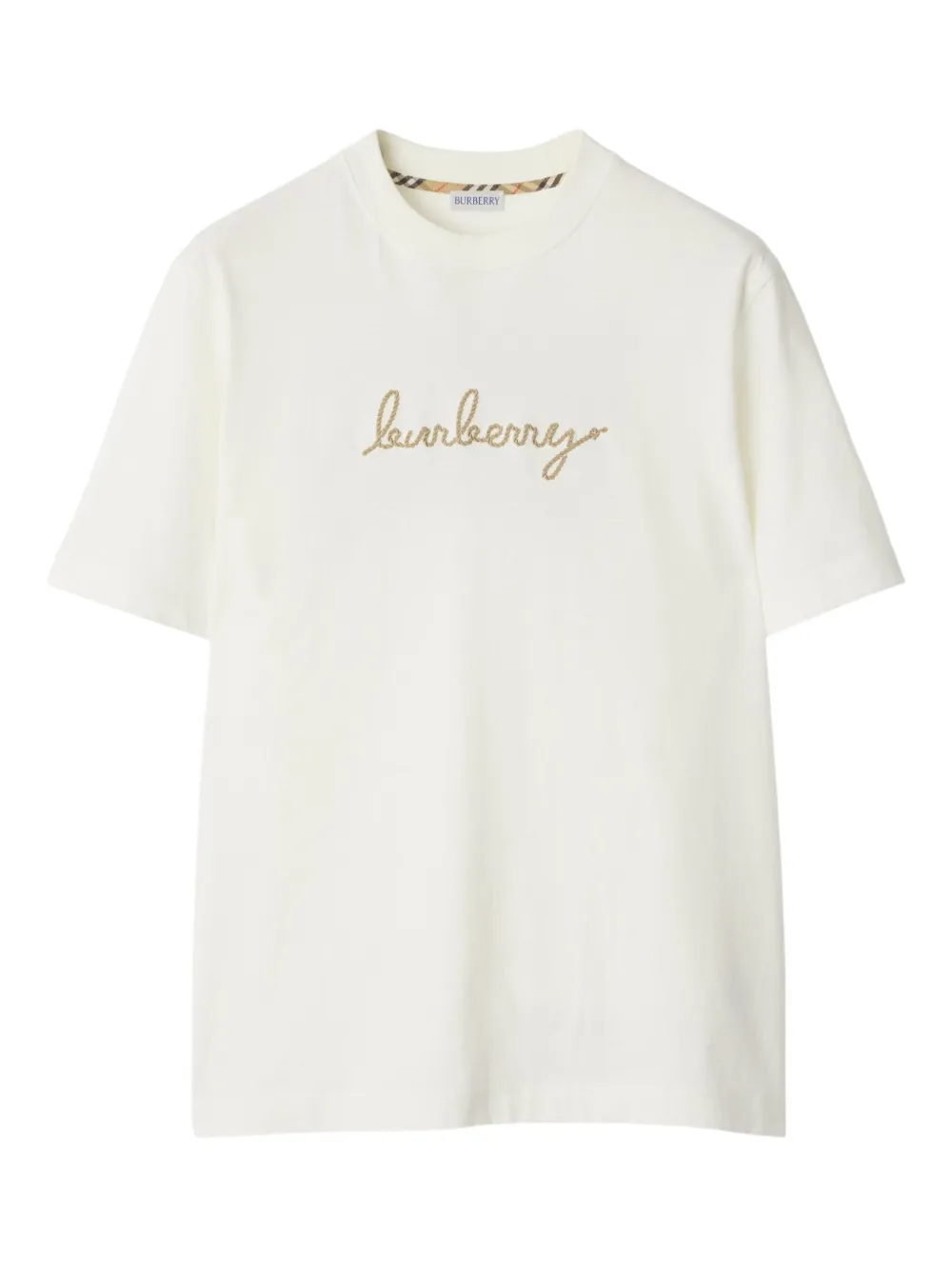 Burberry T-shirt verfraaid met logo Beige