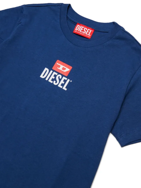 Diesel Kids logo-print Cotton T-shirt | Blue | FARFETCH