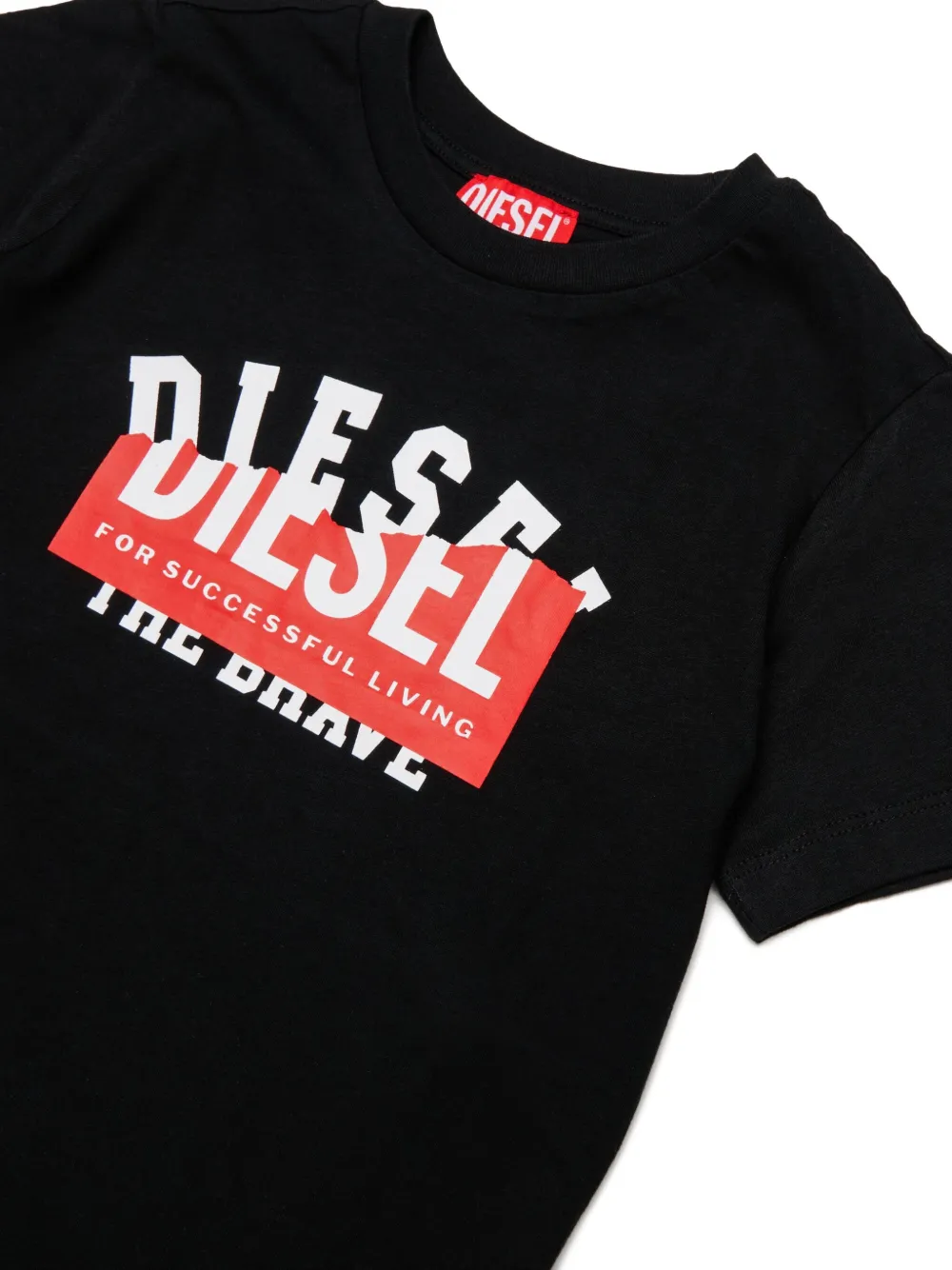 Diesel Kids logo-print T-shirt Zwart