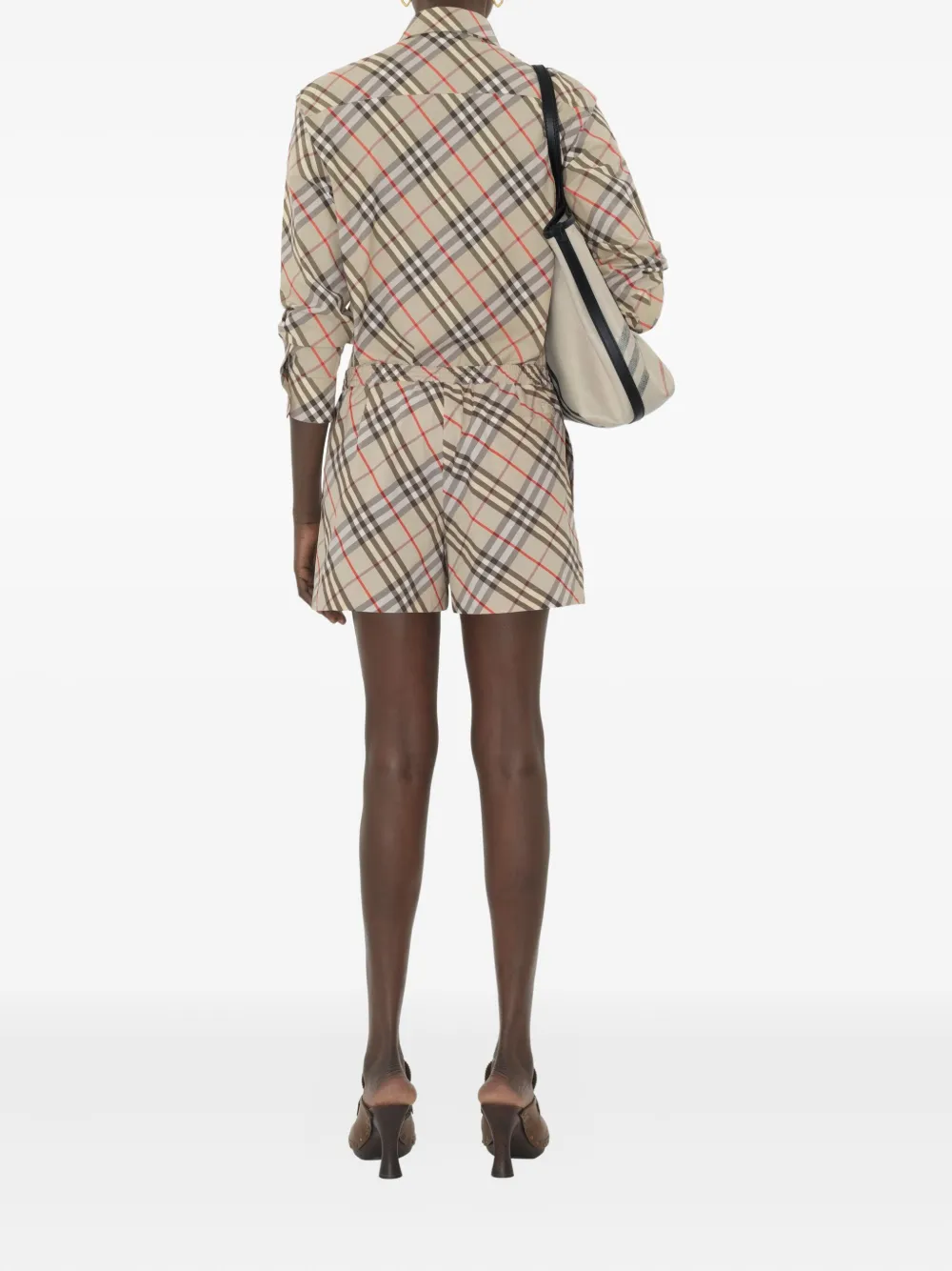 Burberry Geruite shorts Beige