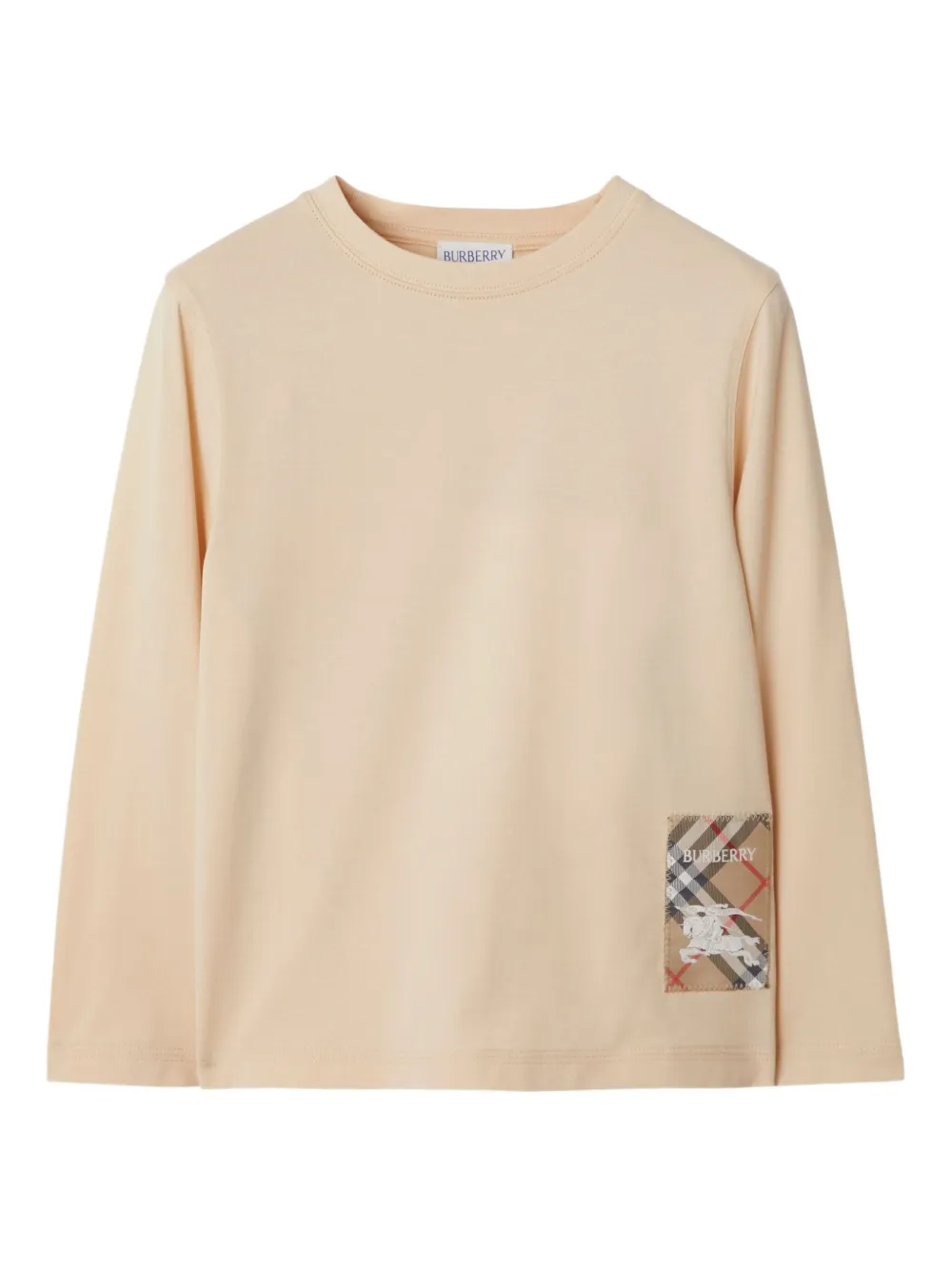 Burberry Kids T-shirt con applicazione a quadri - Toni neutri