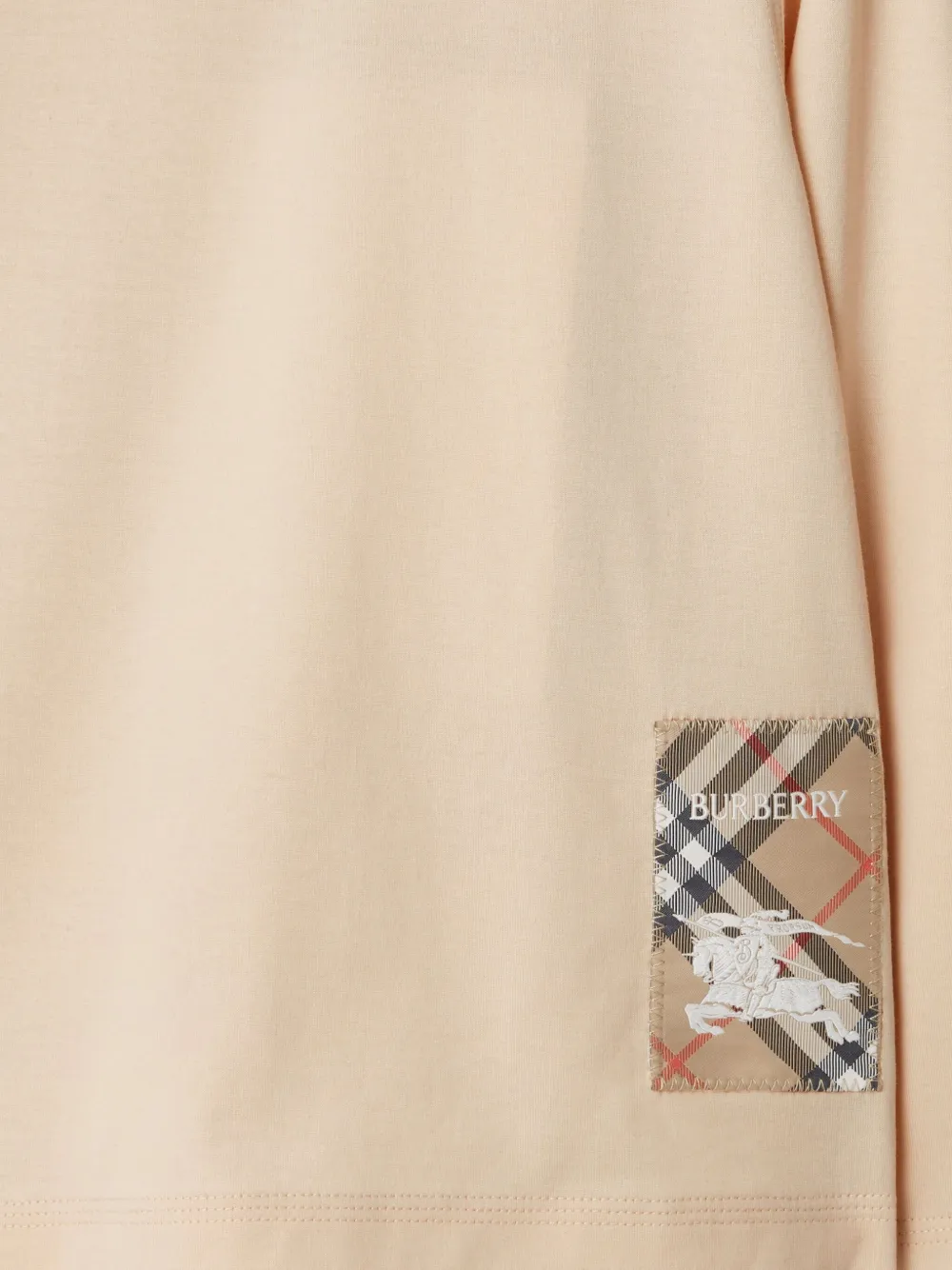 Burberry Kids T-shirt met geruite patch Beige