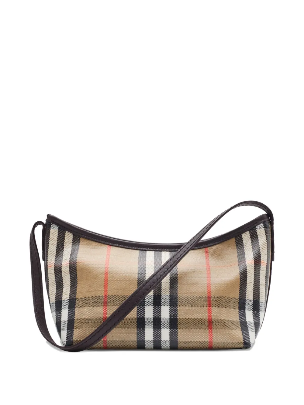 Burberry Womens Sand Mini Highlands Waxed-cotton Baguette Shoulder Bag