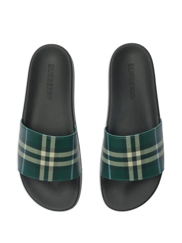 【送料&関税込】Burberry Check Pattern Slip-on Slides Burberry Furley Check Slide Sandals | Saks Fifth Avenue