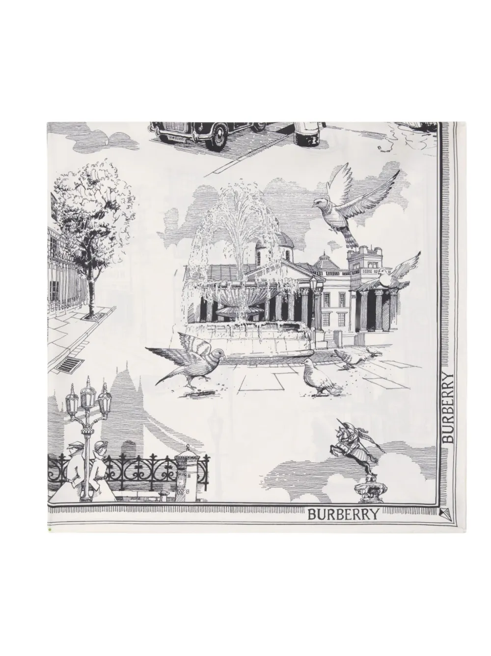 Burberry Zijden sjaal met print Wit