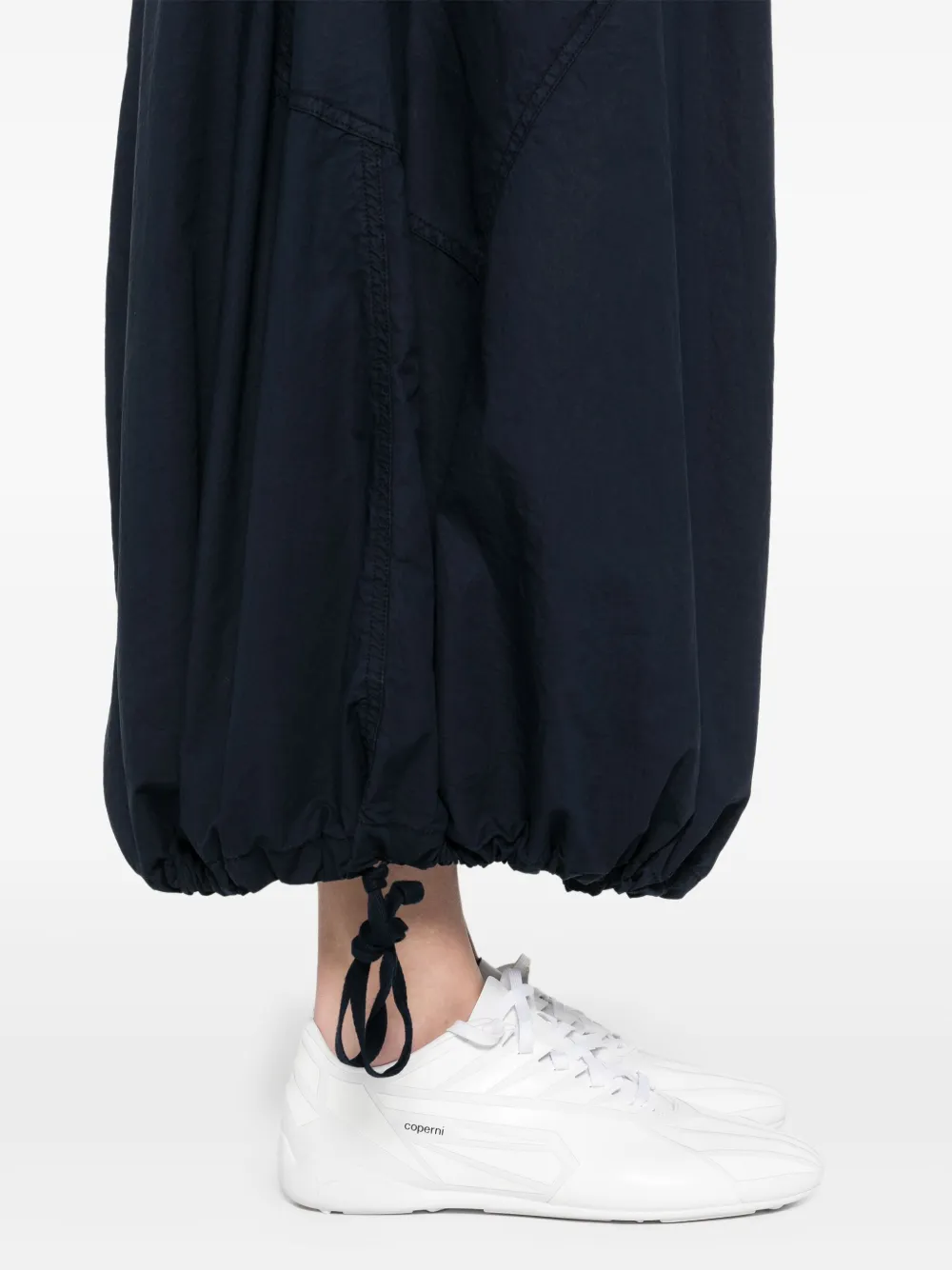 White Sand Navy Blue Cotton Maxi Skirt