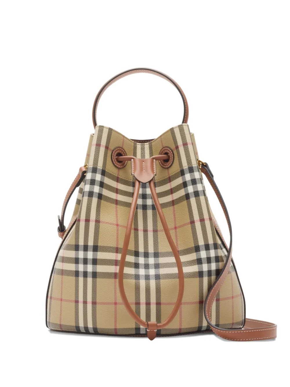 Burberry Kleine geruite bucket-tas Beige
