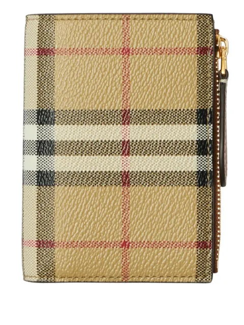 Burberry small check-print bi-fold wallet
