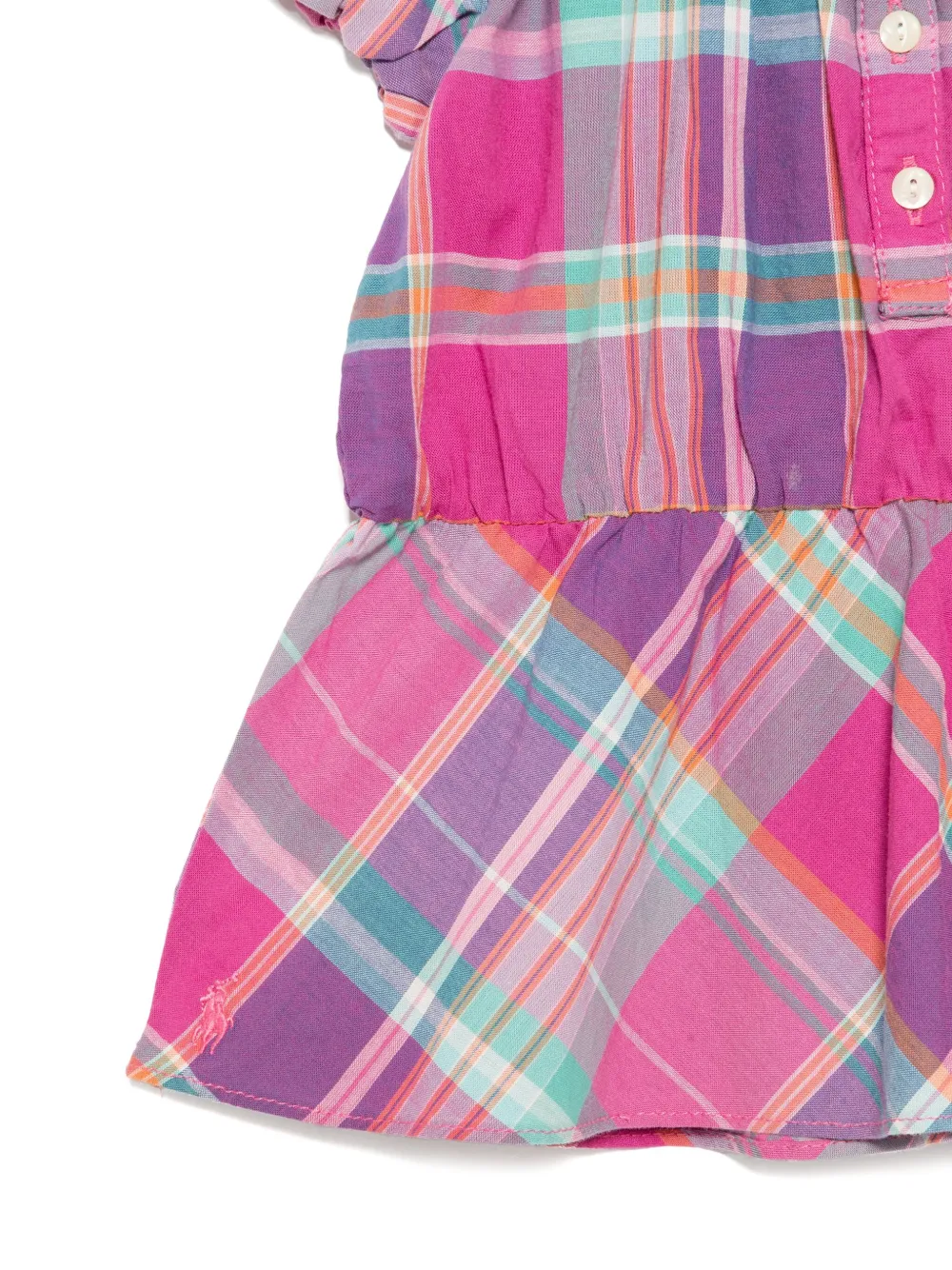 POLO RALPH LAUREN KIDS Geruite jurk Roze