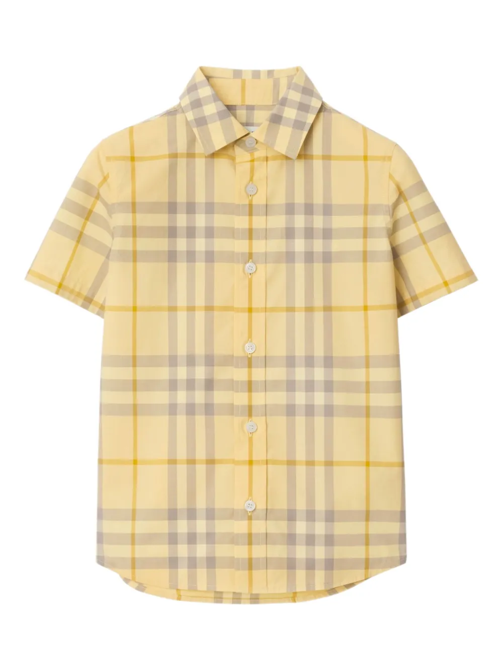 Burberry Kids checked cotton shirt Geel