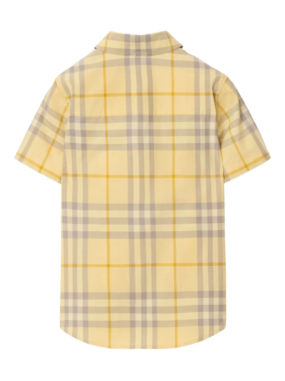 Burberry Kids Geruit shirt Geel
