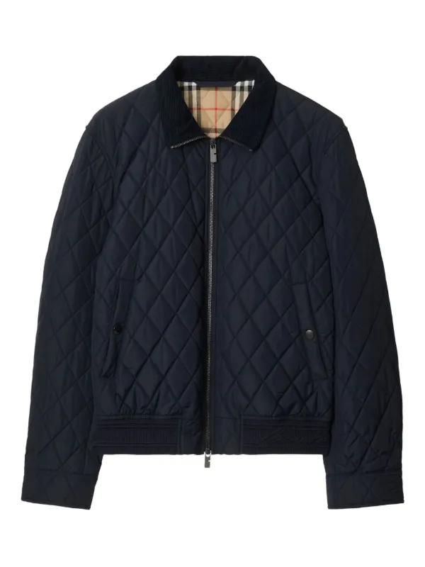 Burberry ジャケット Burberry Quilted Bomber Jacket | Blue | FARFETCH