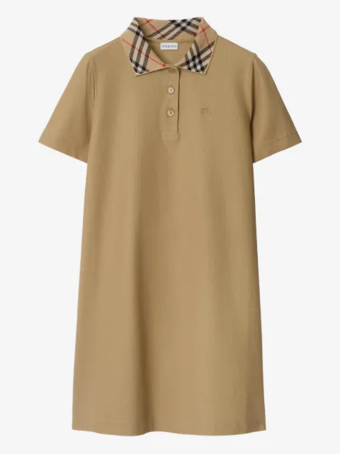 Burberry check collar cotton polo shirt dress