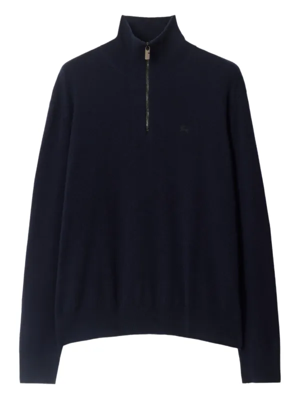 Burberry Cashmere Blend half-zip Sweater | Blue | FARFETCH