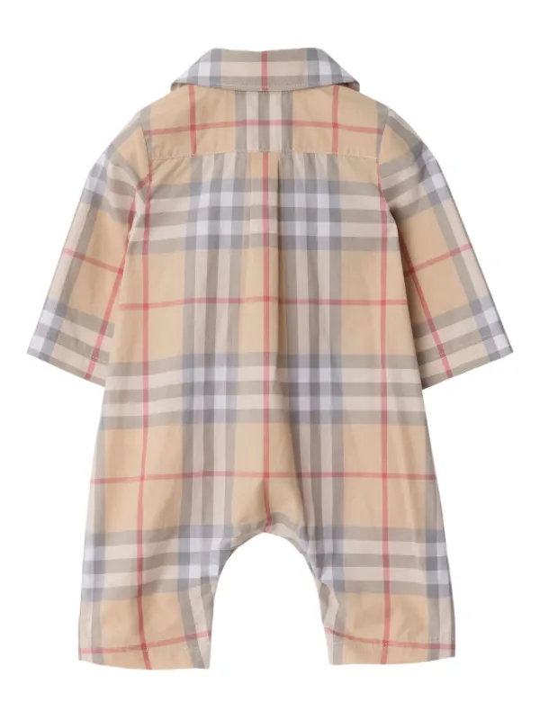 Burberry Kids チェック ロンパース | ニュートラル | FARFETCH JP