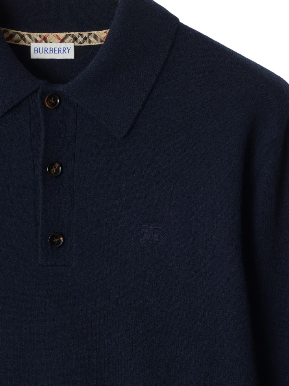Burberry Poloshirt van kasjmiermix - Blauw