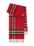 Burberry checked cashmere scarf - Red