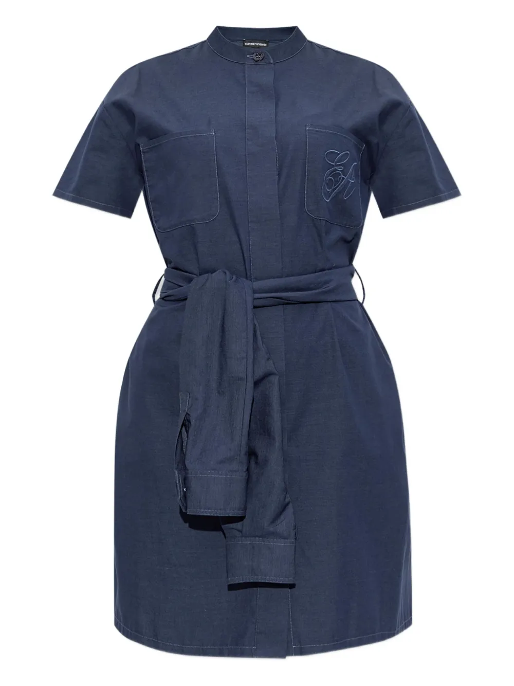 EMPORIO ARMANI COLLARED BELTED SHIRT DRESS