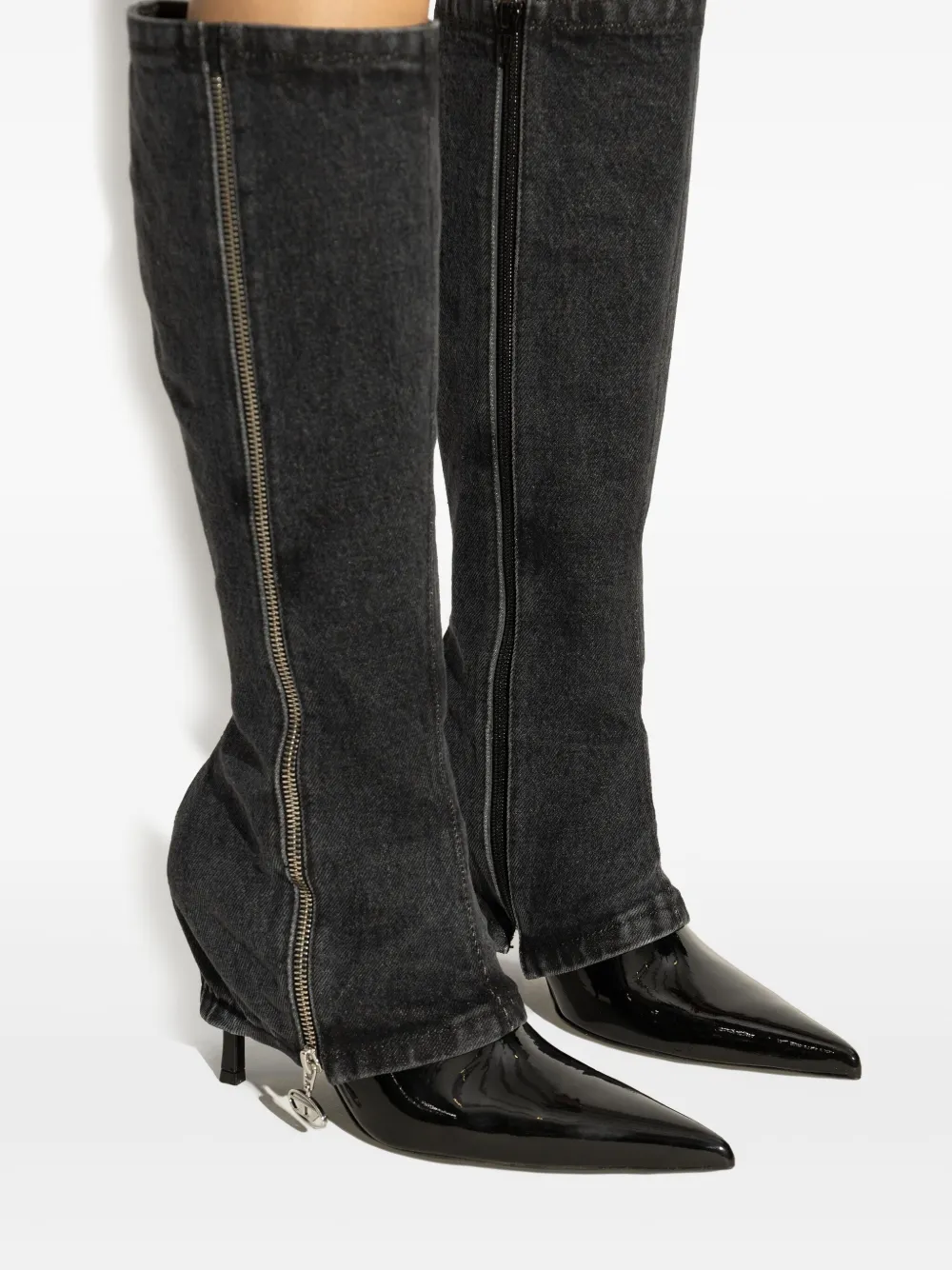 Diesel Denim Stiletto Heel Ankle Boots
