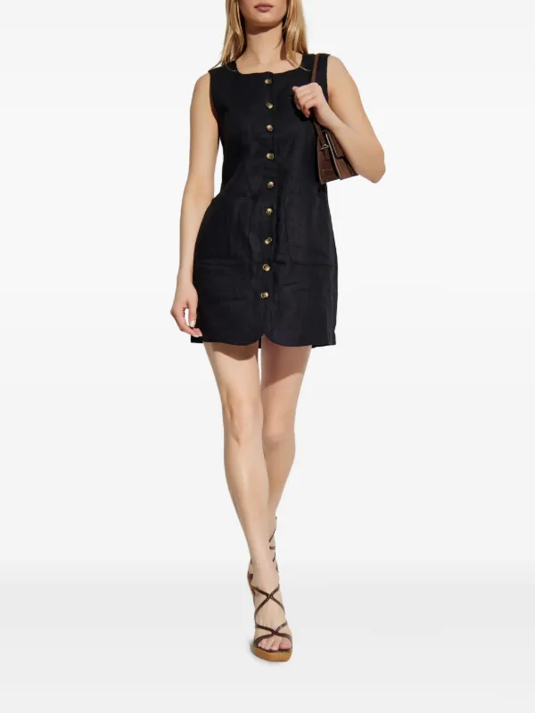 Posse Linen Mini Dress | Black | FARFETCH
