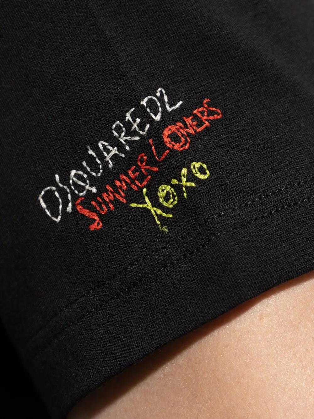 DSQUARED2 T-shirt met geborduurd logo Zwart