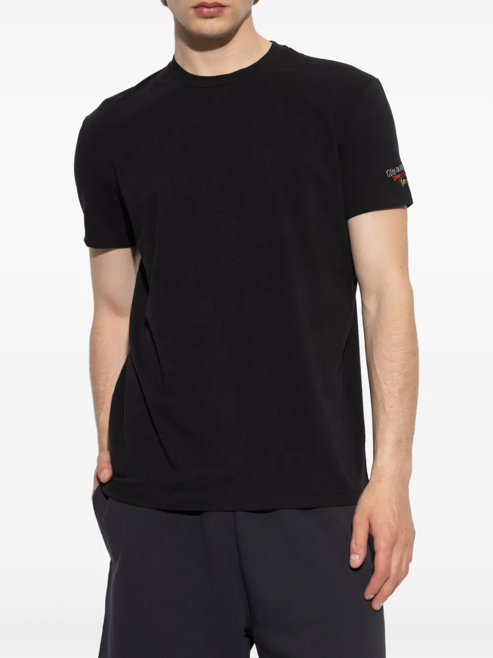 DSQUARED2 logo-embroidered T-shirt - Zwart