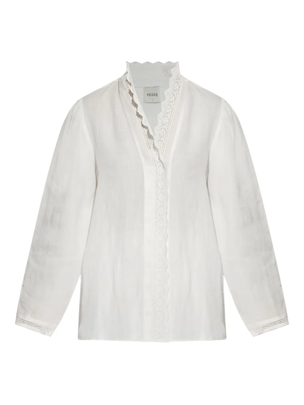 Posse camisa con detalle de encaje | blanco | Image 1