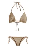Balmain logo-embellished triangle bikini - Neutrals