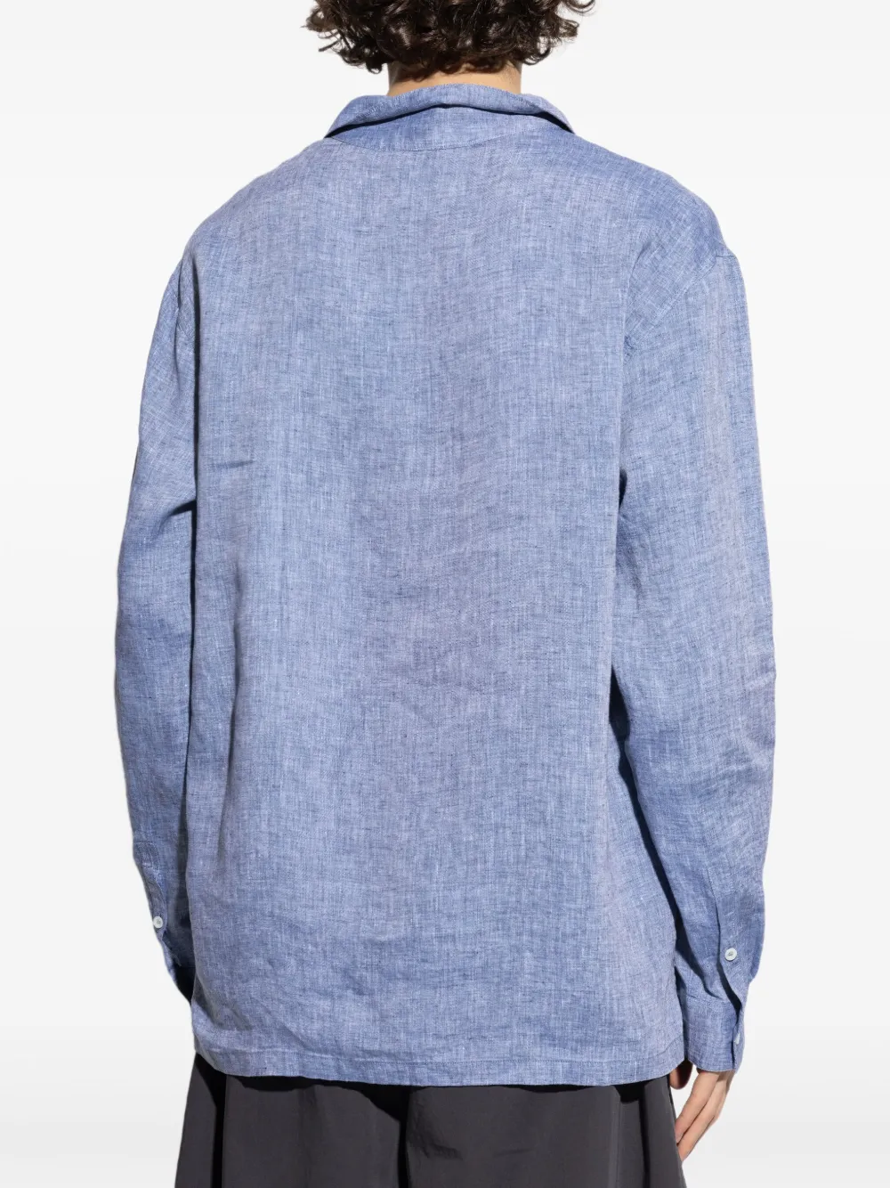 Giorgio Armani Linnen overhemd Blauw