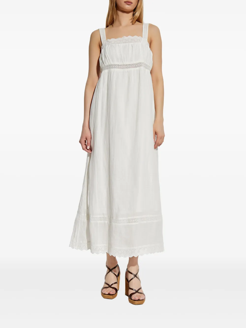 POSSE LACE-DETAILING MIDI DRESS