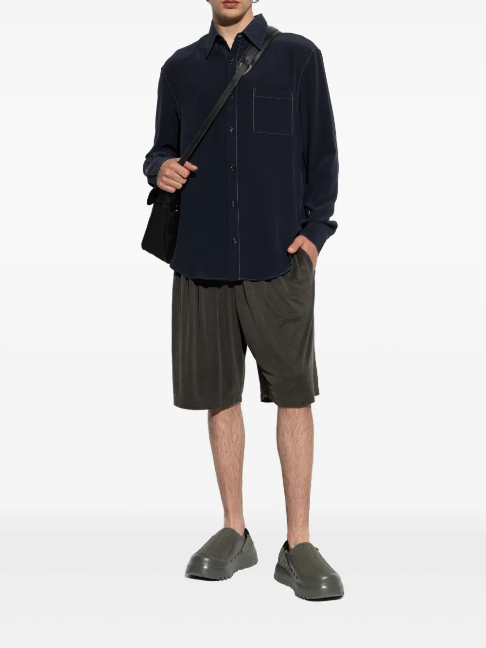 Giorgio Armani silk shirt - Blauw