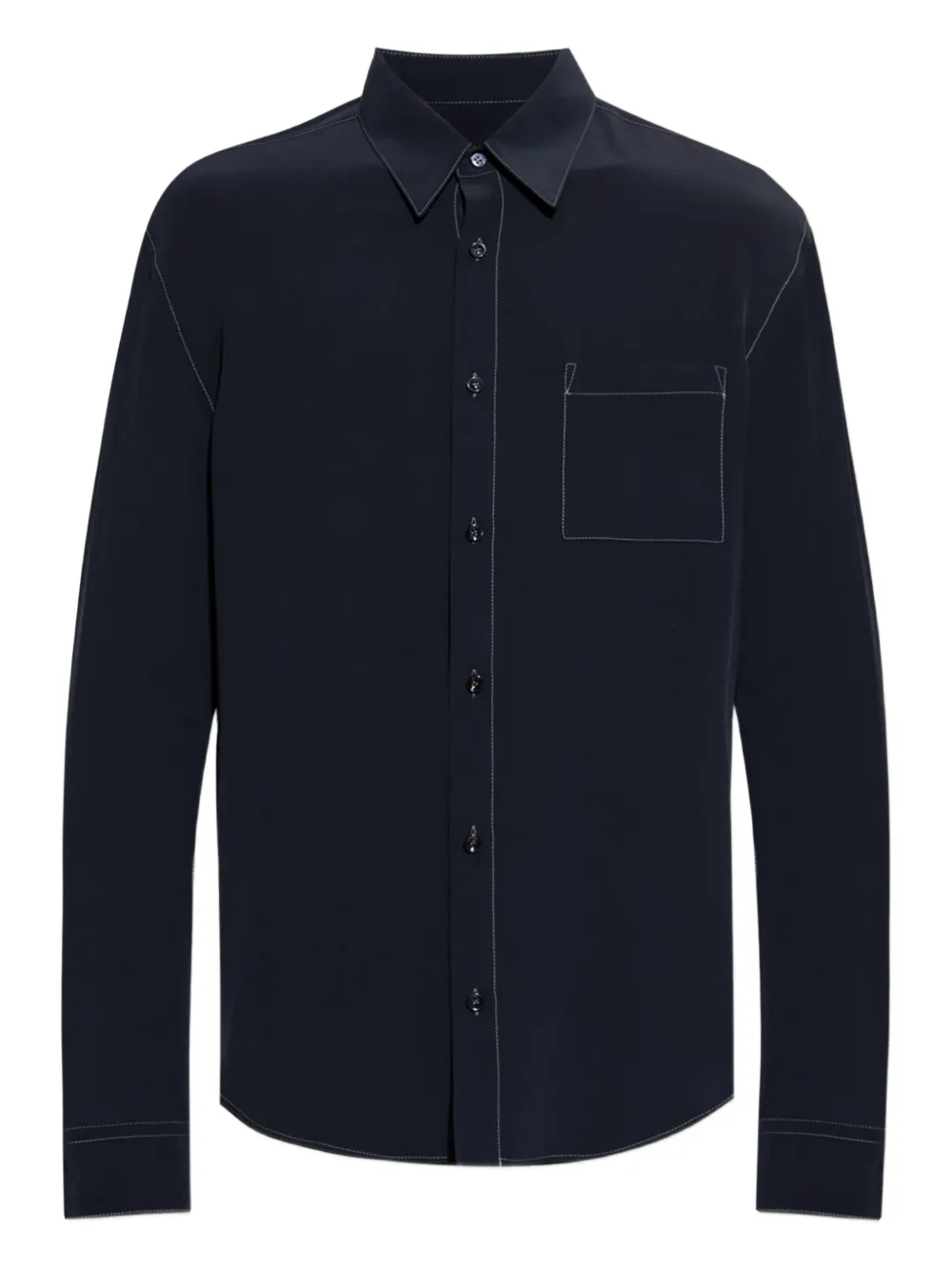 Giorgio Armani Zijden overhemd Blauw