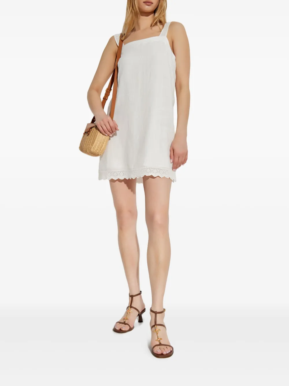 Posse Mini-jurk met kanten detail - Wit