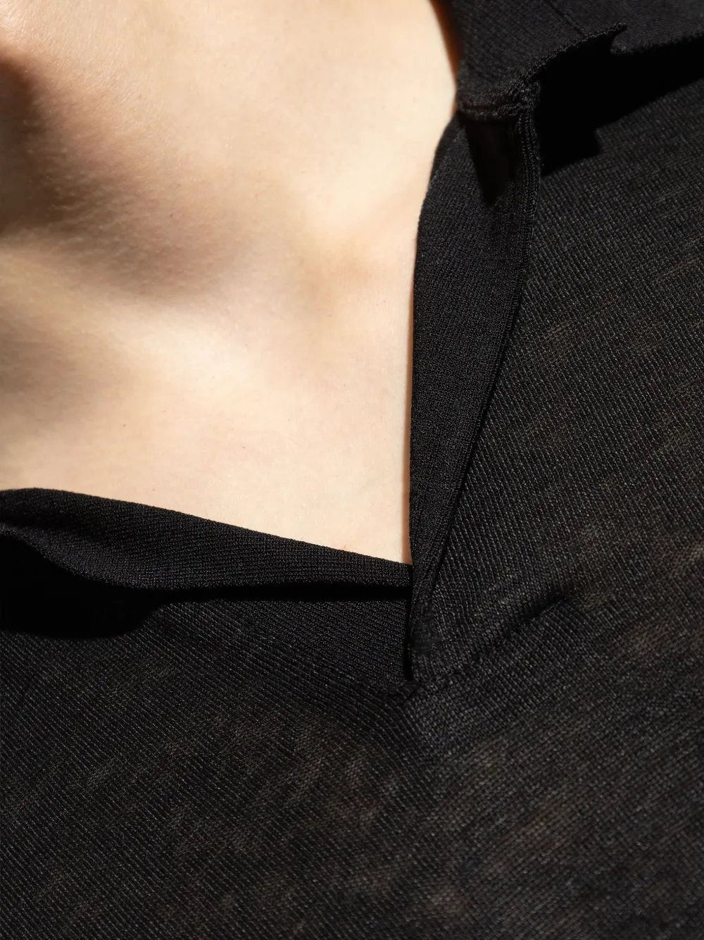 Giorgio Armani Fijngebreid T-shirt Zwart