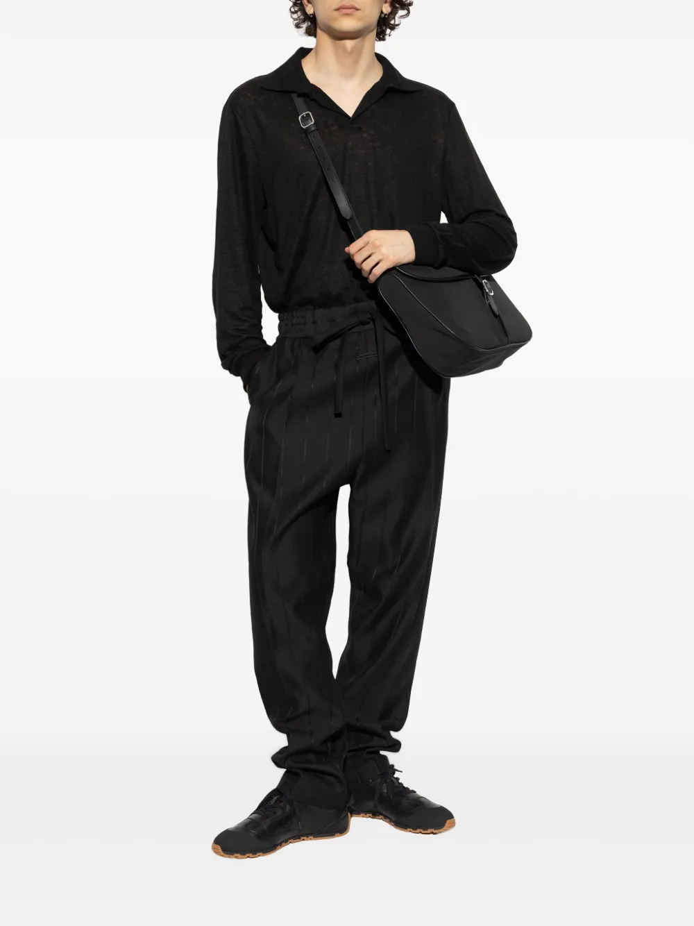 Giorgio Armani fine-knit T-shirt - Zwart