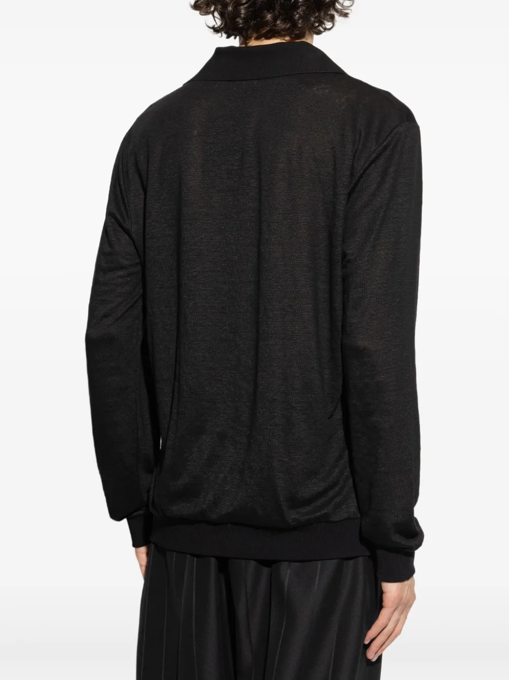 Giorgio Armani Fijngebreid T-shirt Zwart