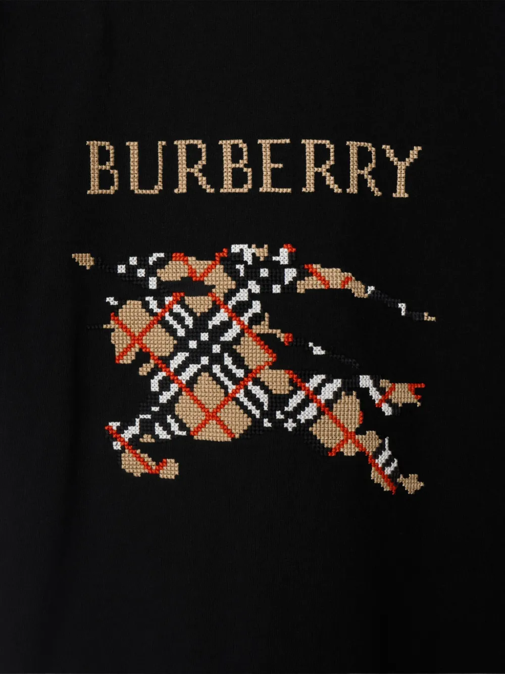 Burberry EKD T-shirt met gekruist stiksel Zwart