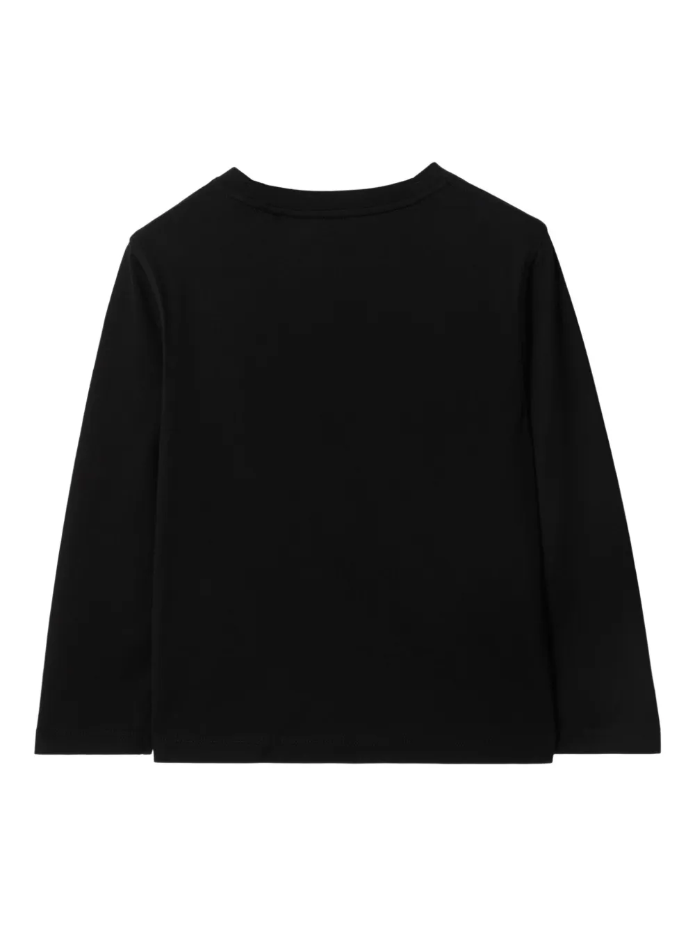 Burberry Kids Katoenen T-shirt met geruit label Zwart