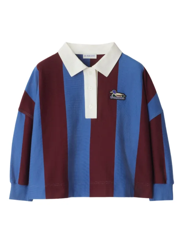 Burberry Kids ストライプ ポロシャツ | ブルー | FARFETCH JP