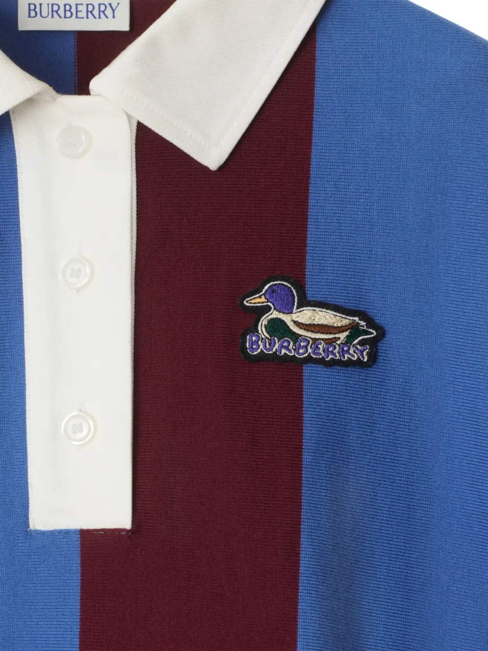 BURBERRY STRIPED COTTON POLO SHIRT