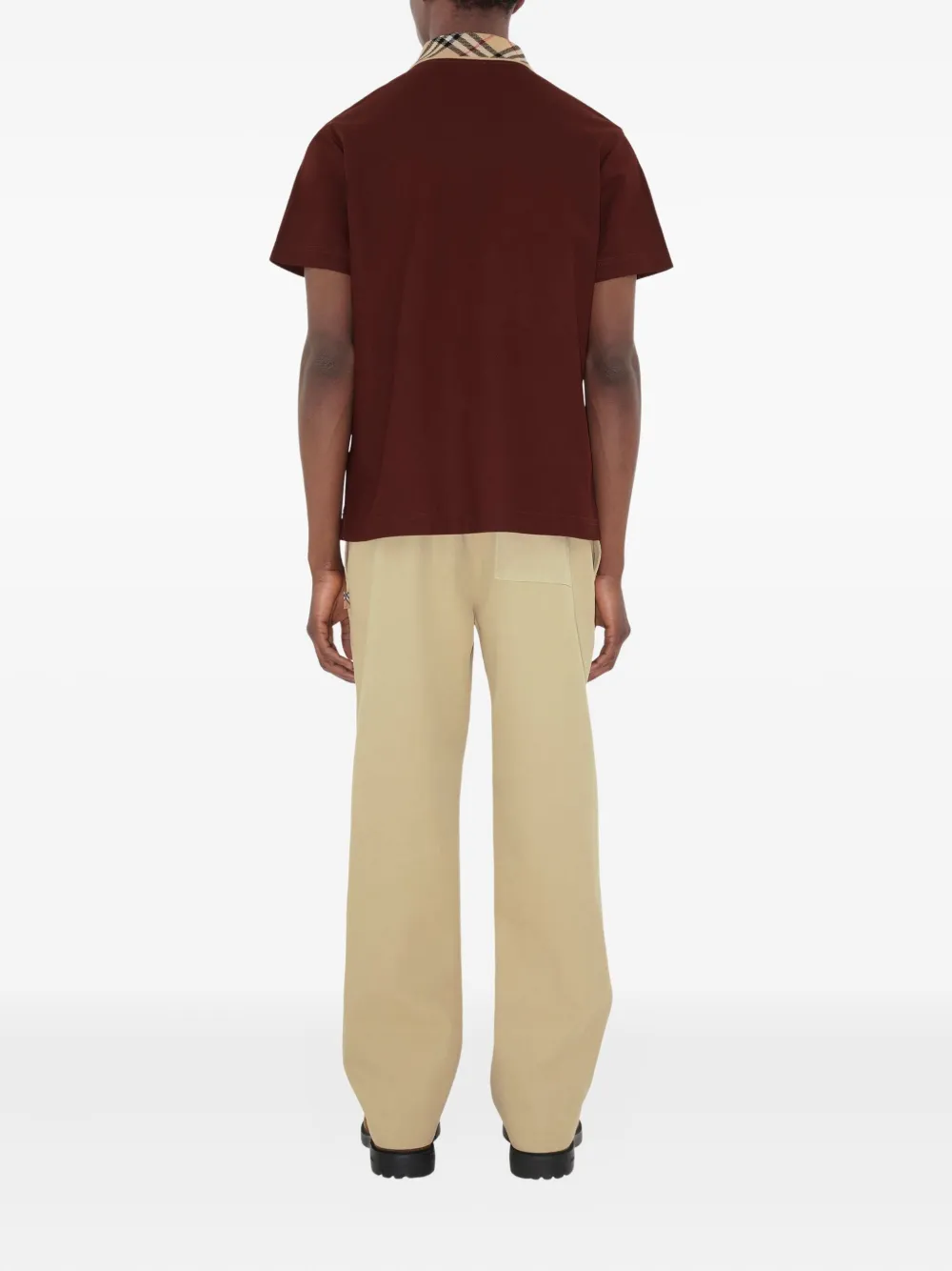 Burberry Katoenen poloshirt met geruite kraag Rood