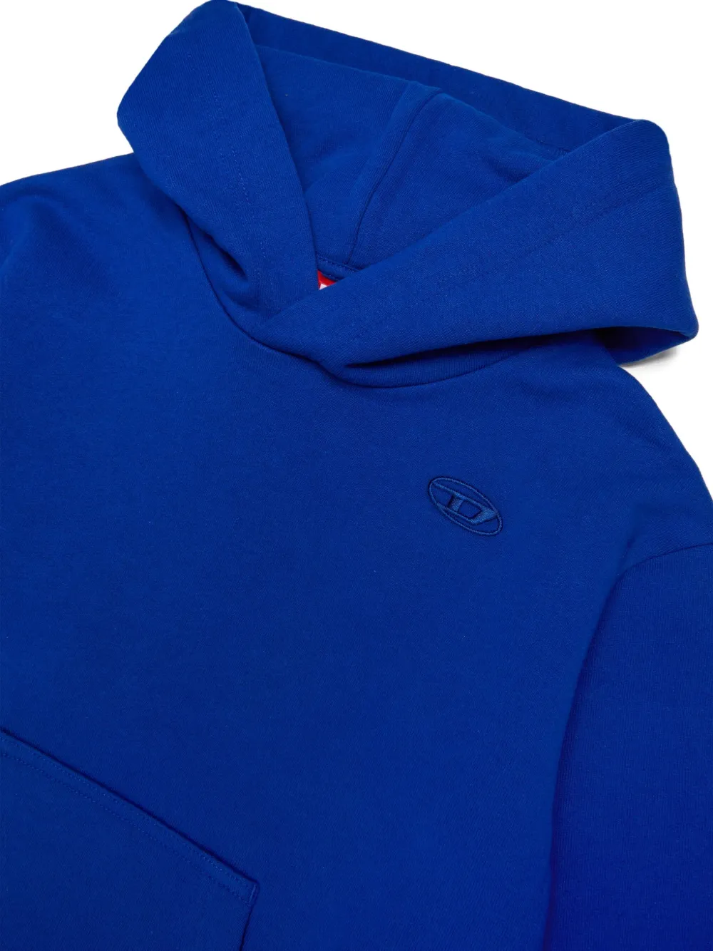 Diesel Kids Hoodie met ovalen logo Blauw
