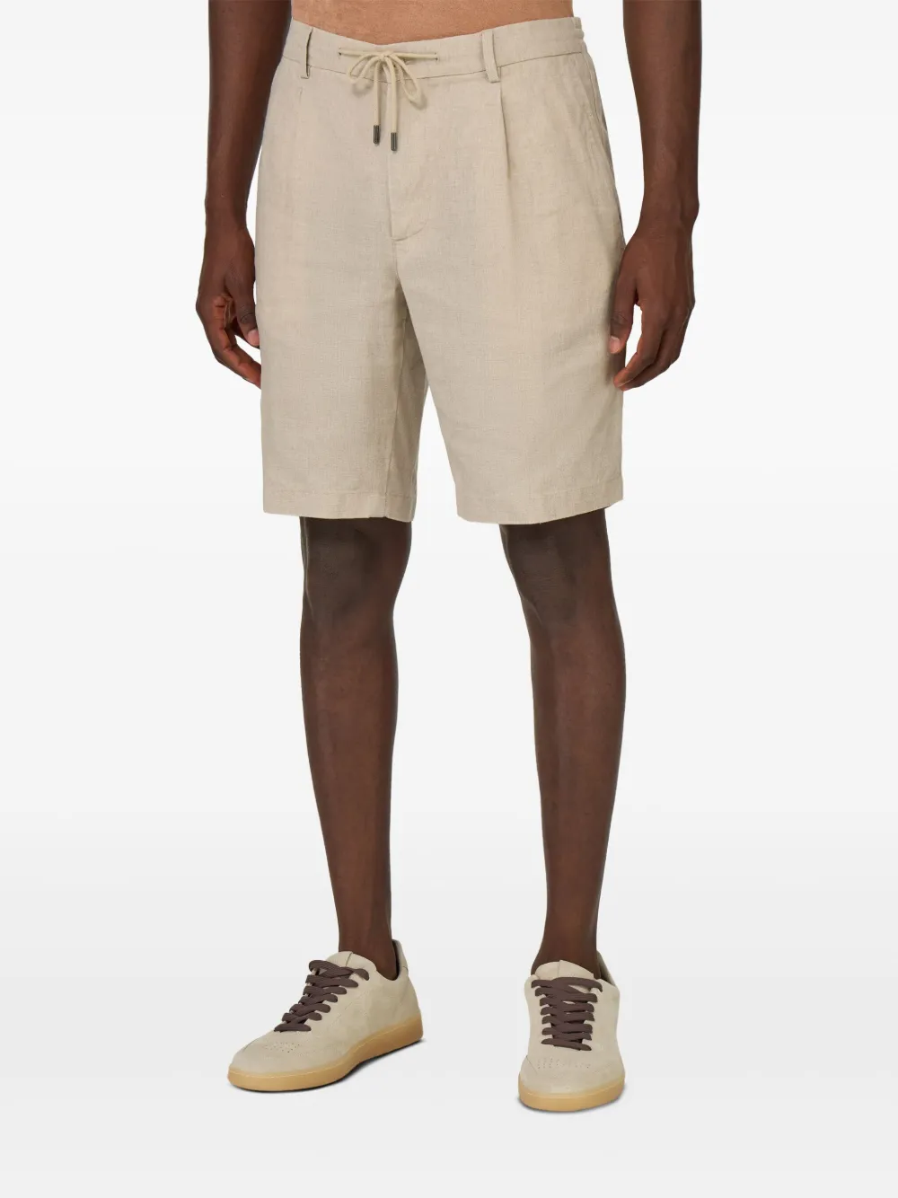 Boggi Milano Linnen chino shorts Beige