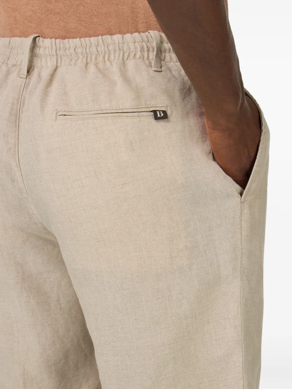 Boggi Milano Linnen chino shorts Beige