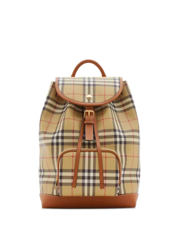 Burberry Check Backpack Neutrals FARFETCH UK