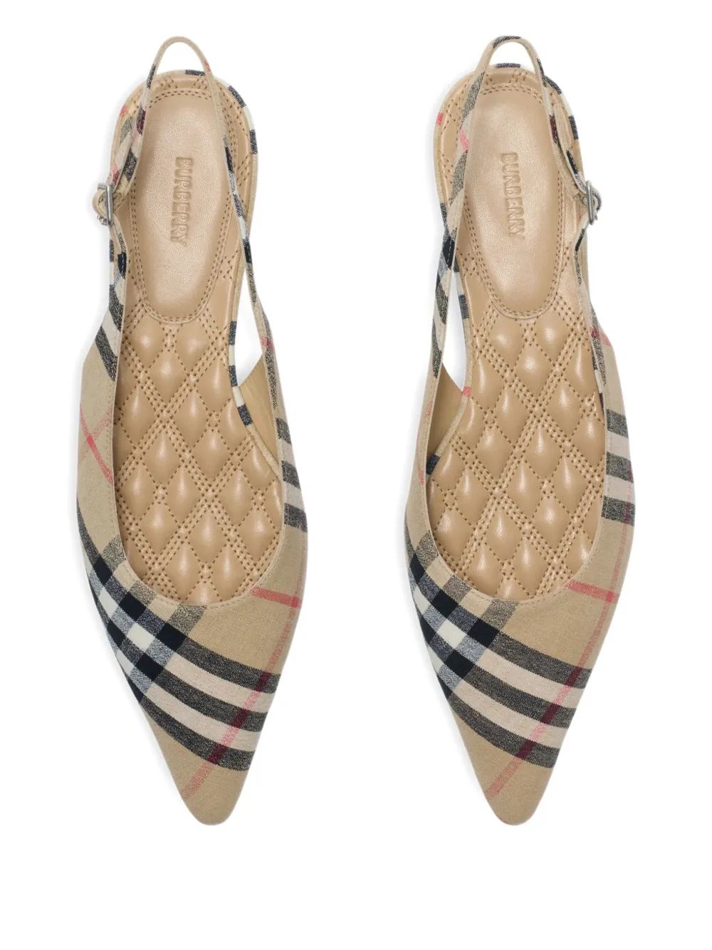 Burberry checked ballet flats Neutrals