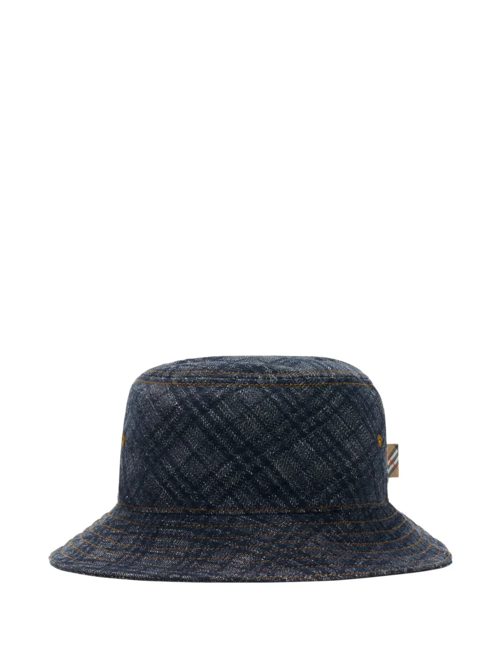Burberry checked denim bucket hat | Blue | Image 1